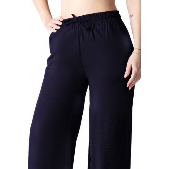 Pantaloni Dama Bleumarin Din Bumbac Subtire Larg De Vara Camila Pantaloni Dama Bleumarin Din Bumbac Subtire Larg De Vara Camila
